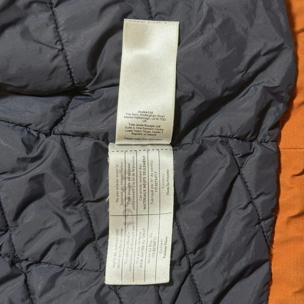 Joules Penbridge Waterproof Parka Boys Hooded Winter Coat Orange Navy Size 9Y